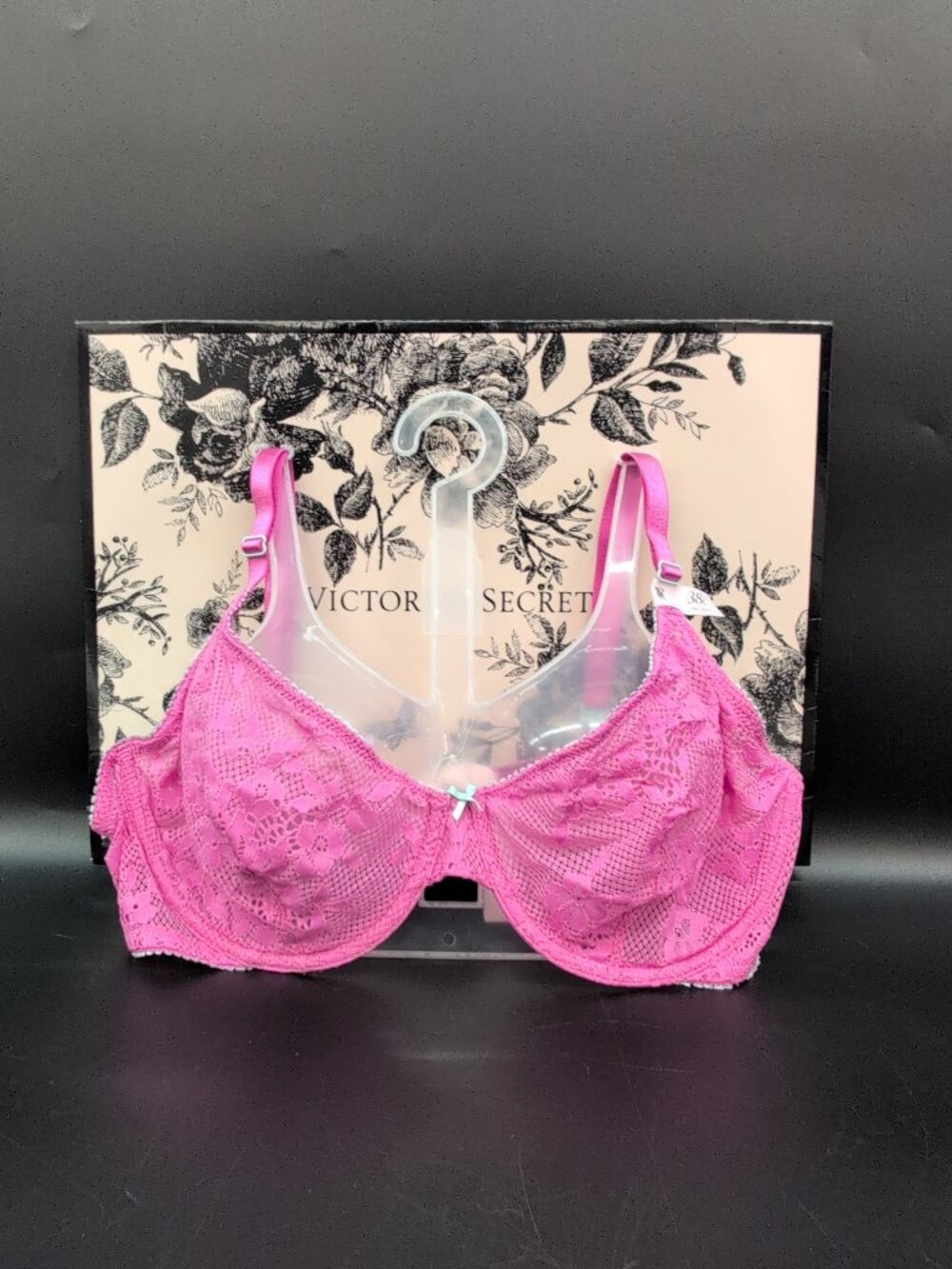 Victoria Secret Tease Lace Unlined Balconette Demi Bra 38C New Peony & Waterfall